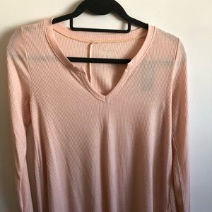 Hollister Ribbed Notch Front Long Sleeve
